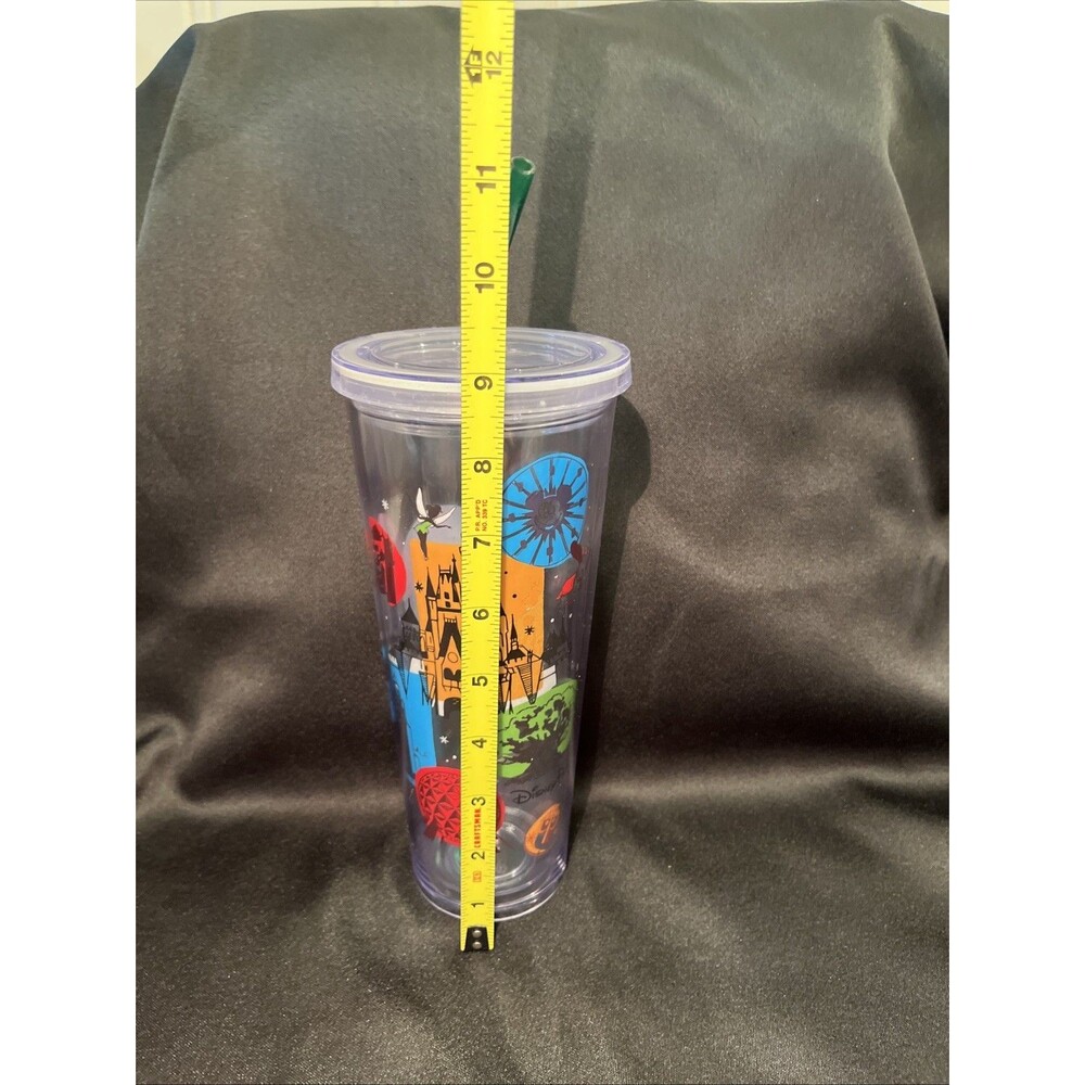 MINT DISNEY PARK STARBUCKS Venti 24oz Cold Clear Cup Double Wall w/ Lid & Straw - Picture 11 of 13